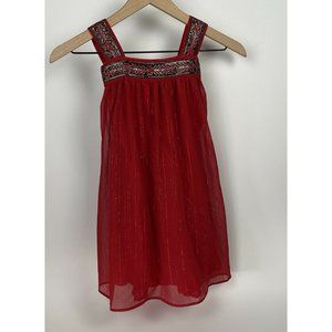 Sweet Boutons Maxi Dress Red Black Metallic Lined Party Formal Boutique 3T 3 USA